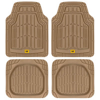 BDK Cat CAMT-1003 (3-Piece) Deep Dish Rubber Car Floor Mats with Trunk Cargo Liner, Heavy Duty All Weather Trim to Fit Front & R