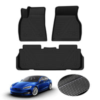 KUST Floor Mats for Tesla Model S Accessories 2012-2024 2025 (Not for Plaid/Long Range) Custom Fit Floor Liners A ll Weather Pro