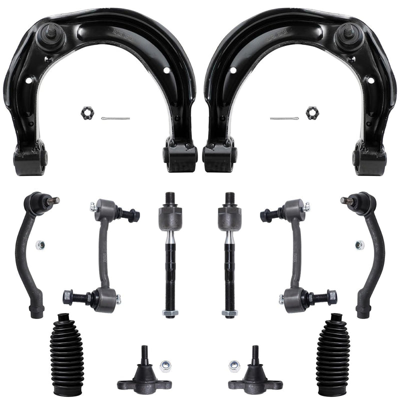 Detroit Axle - Front End 12pc Suspension Kit for Hyundai 2006-2010 Sonata, 2006-2011 Azera 2 Upper Control Arms 2 Lower Ball Joi