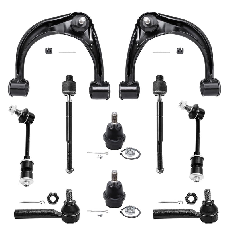 Detroit Axle - 10pc Suspension Kit for 2003-2009 4Runner FJ Cruiser Lexus GX470 2 Front Upper Control Arms w/Ball Joints 2 Lower
