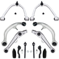 Detroit Axle - RWD Front End Kit for 03-04 Infiniti G35 Nissan 350Z, Lower Forward Rearward & Upper Control Arms Tie Rods Boots