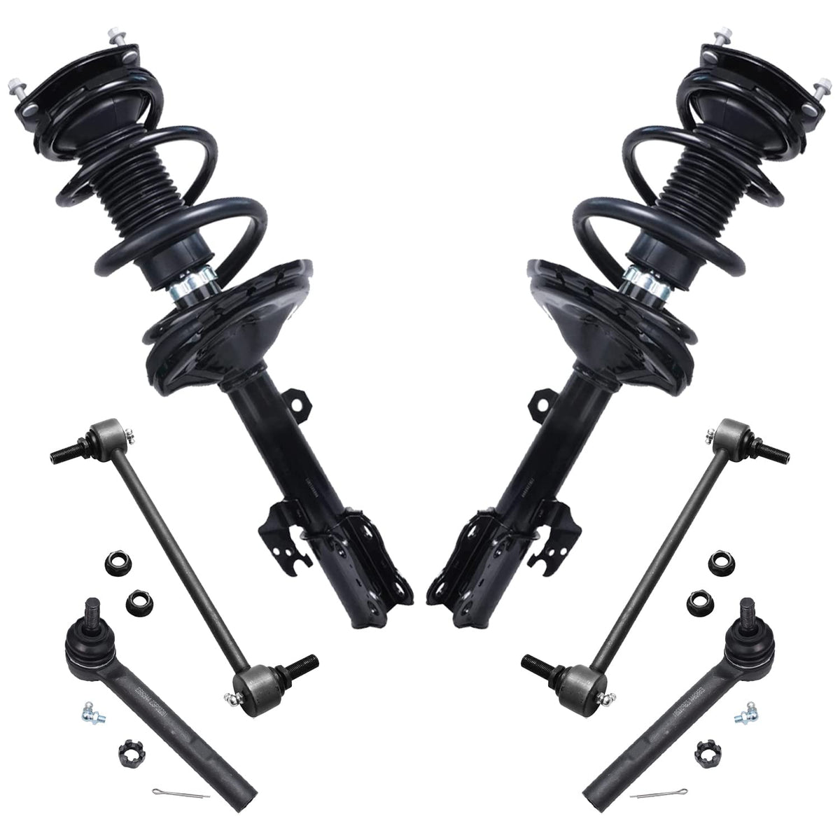 Detroit Axle - 6pc Front Struts Kit for 04-07 Toyota Highlander Lexus RX330, 07-09 RX350, 06-08 RX400h, 2 Struts & Coil Spring 2