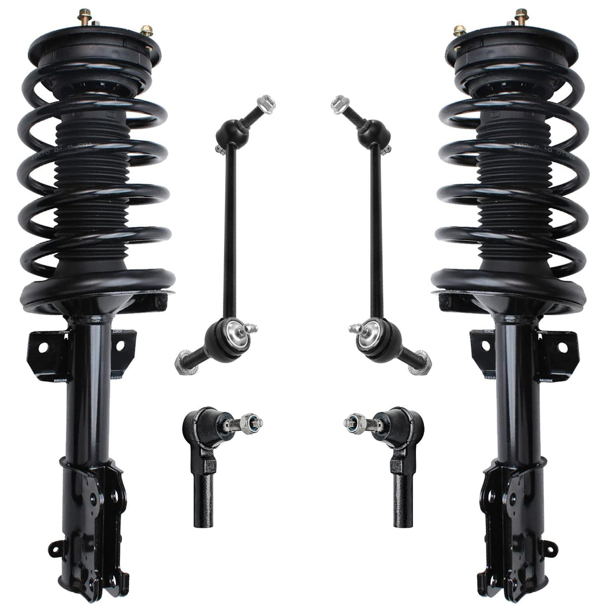 Detroit Axle - Front Struts Kit for 2005-2010 Ford Mustang Base GT 2006 2007 2008 2009, 2 Ready Struts, 2 Outer Tie Rods, 2 Sway