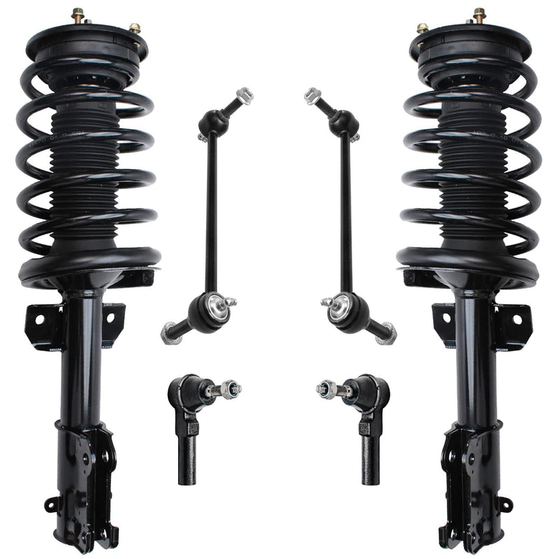 Detroit Axle - Front Struts Kit for 2005-2010 Ford Mustang Base GT 2006 2007 2008 2009, 2 Ready Struts, 2 Outer Tie Rods, 2 Sway
