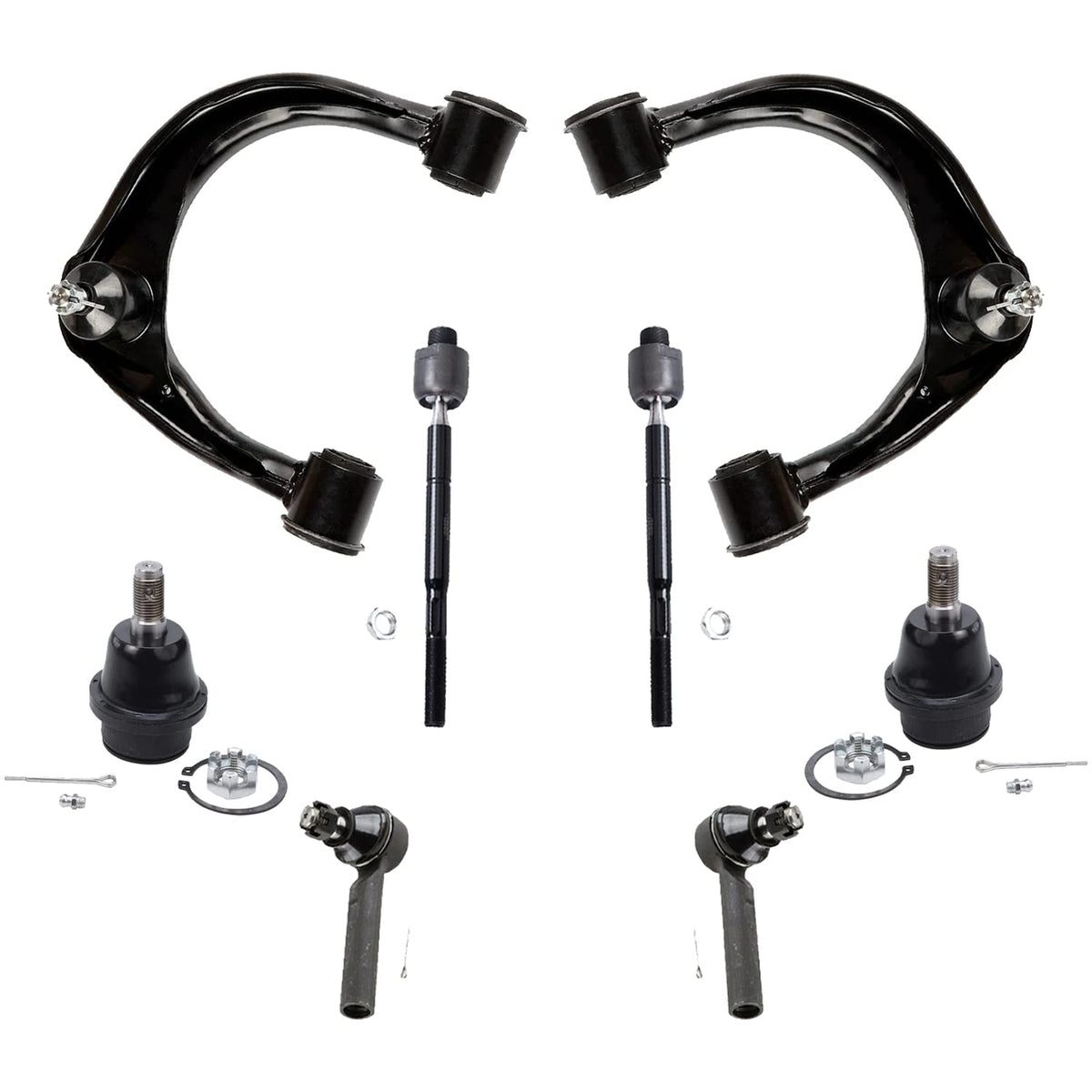 Detroit Axle - 8pc Front End Suspension Kit for 2003-2009 Toyota 4Runner FJ Cruiser Lexus GX470 2 Upper Control Arms w/Ball Join