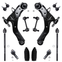 Detroit Axle - 12pc Front End Suspension Kit for Hyundai Elantra 01-06, Lower Control Arms w/Ball Joint Tie Rods Boot Front and