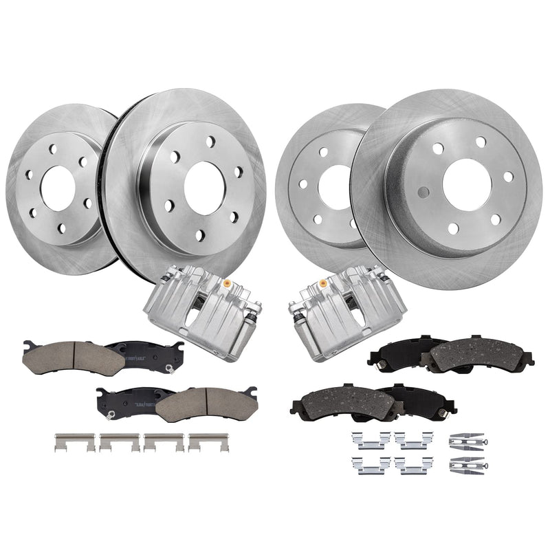 Detroit Axle - Brake Kit for Silverado Sierra Avalanche Suburban 1500 Yukon Tahoe Disc Brake Rotors Ceramic Brakes Pads Rear Bra