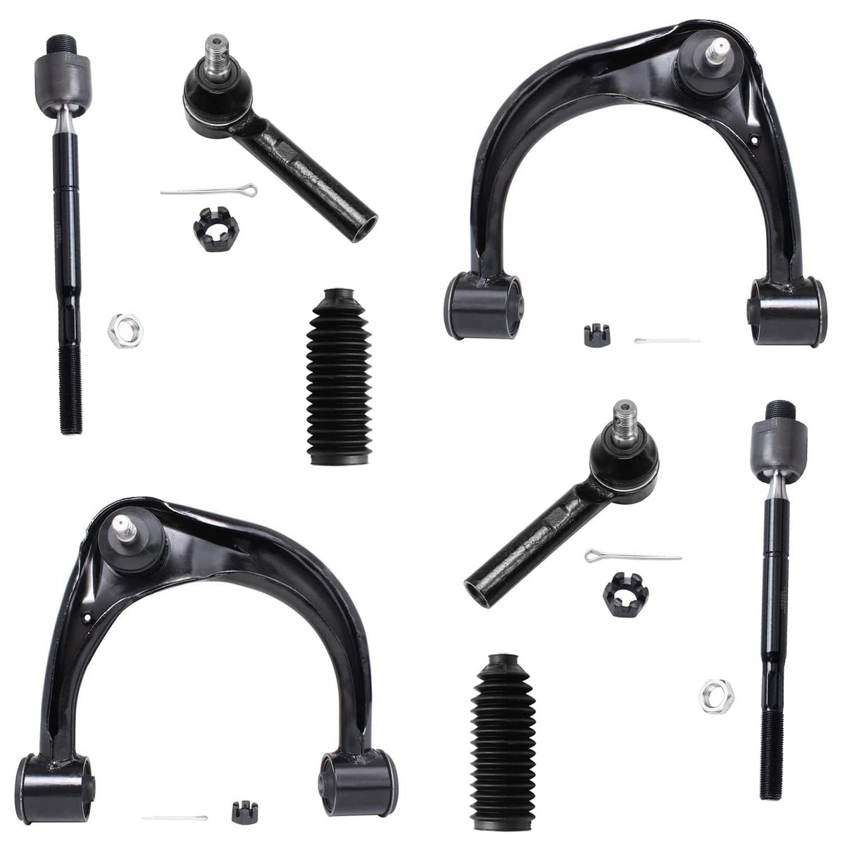 Detroit Axle - 8pc Front End Kit for 03-09 Lexus GX470 Toyota 4Runner, 07-09 FJ Cruiser, 2 Upper Control Arms 4 Tie Rod Ends 2 B