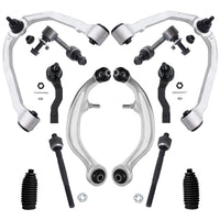 Detroit Axle - RWD Front 12pc Control Arms Kit for 03-07 INFINITI G35, 03-09 Nissan 350Z, 4 Control Arms 4 Tie Rods 2 Sway Bars