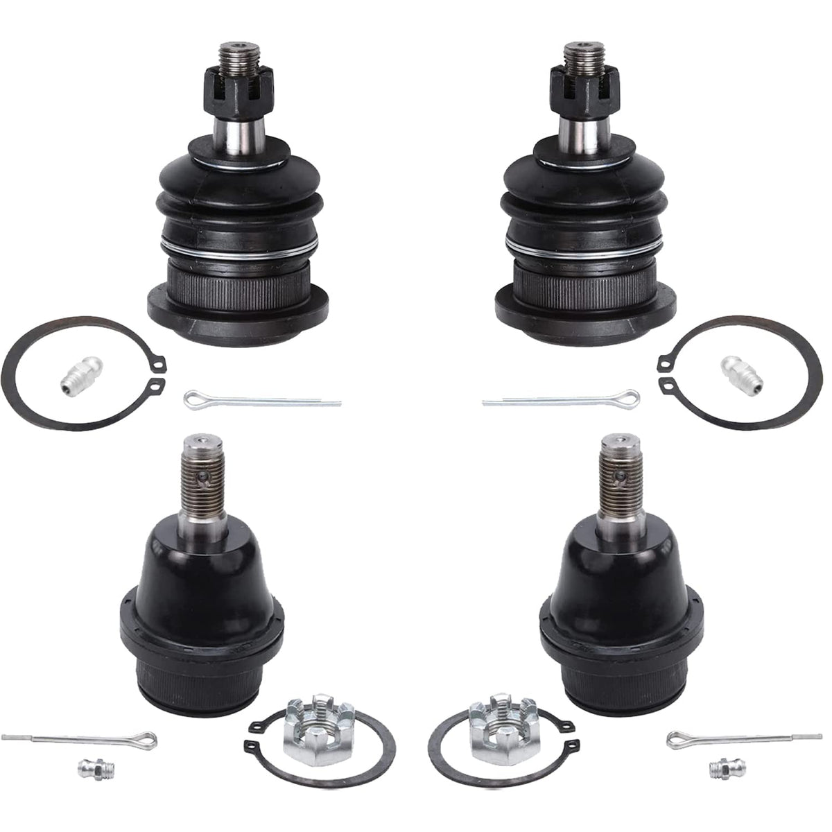 Detroit Axle - Front Ball Joints for Toyota 03-18 4Runner 07-14 FJ Cruiser 03-09 Lexus GX470, 4 Upper & Lower Ball Joints 2007 2