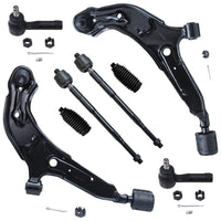 Detroit Axle - 8pc Front End Suspension Kit for 1998-2001 Nissan Altima 2 Lower Control Arms w/Ball Joints 4 Inner & Outer Tie R