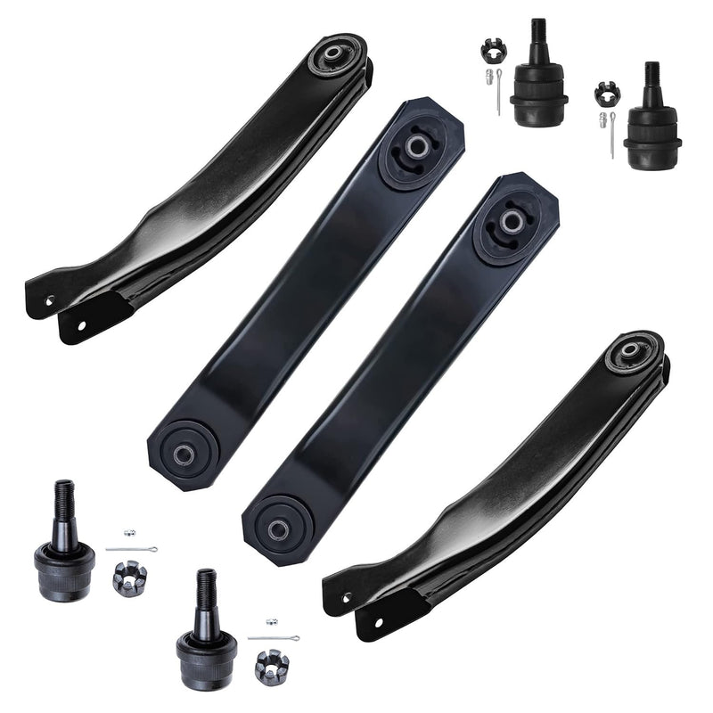 Detroit Axle - Front 8pc Control Arms Kit for 1999-2004 Jeep Grand Cherokee, 4 Control Arms 4 Ball Joints 2000 2001 2002 2003 Re