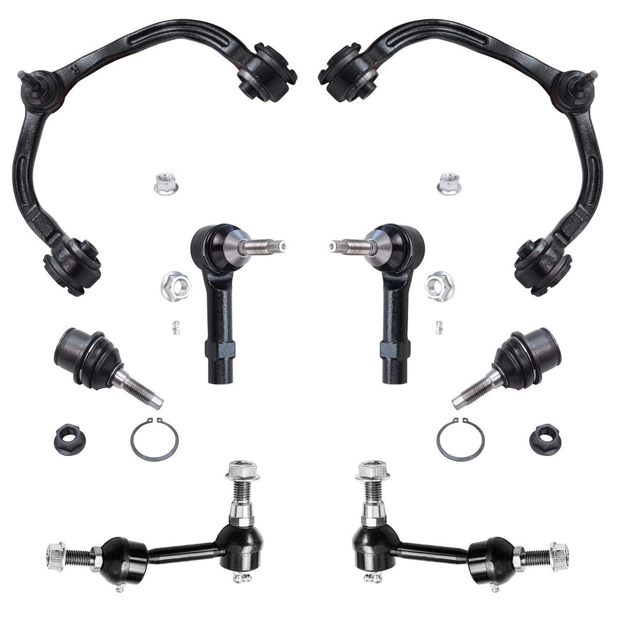 Detroit Axle - Front End 8pc Suspension Kit for Ford Expedition 2004 2005 2006, 2 Upper Control Arms 2 Lower Ball Joints 2 Sway
