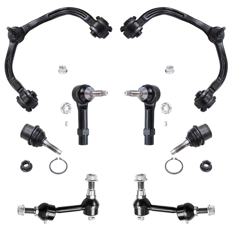 Detroit Axle - Front End 8pc Suspension Kit for Ford Expedition 2004 2005 2006, 2 Upper Control Arms 2 Lower Ball Joints 2 Sway