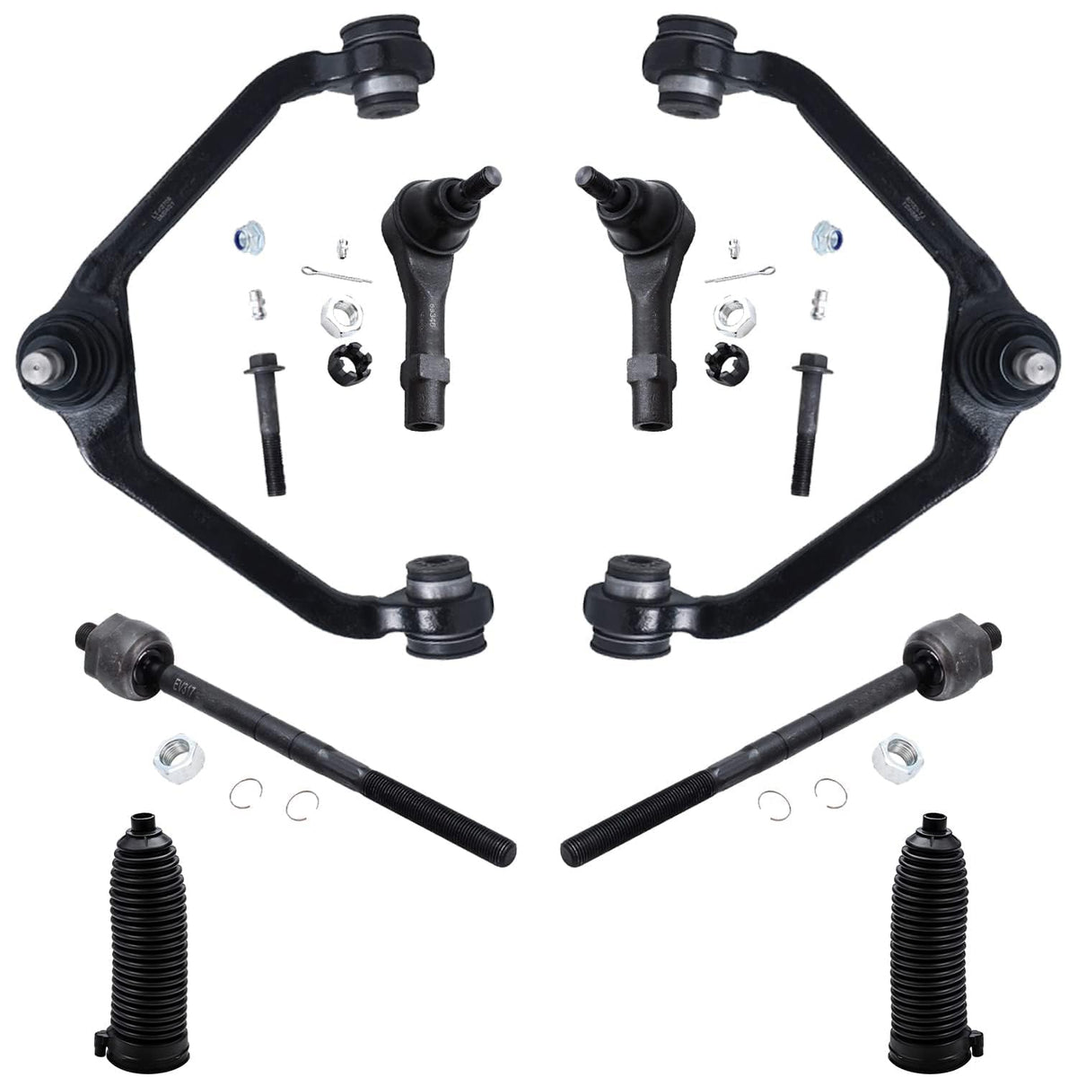 Detroit Axle - Front Upper Control Arms + Inner Outer Tie Rods + Boots Replacement for Ford Explorer Ranger Mazda B2500 B3000 B4