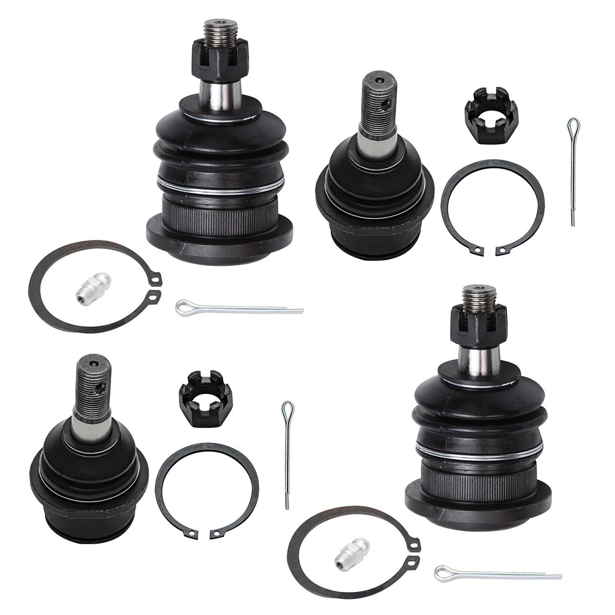 Detroit Axle - Front 4pc Ball Joints for 08-22 Toyota Sequoia, 07-21 Tundra, 4 Lower & Upper Ball Joints 2007 2008 2009 2010 201