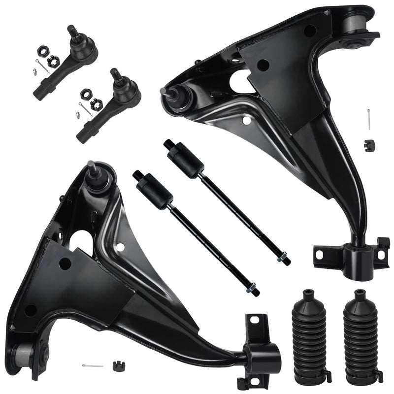 Detroit Axle - 8PC Front Lower Control Arms and Inner Outer Tie Rods w/Boots for 2002 2003 Ford Explorer - [02-03 Mercury Mounta