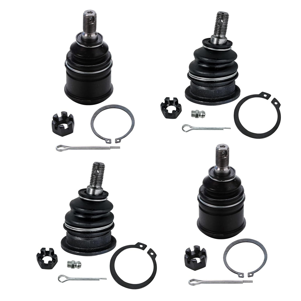 Detroit Axle - Front 4pc Ball Joints for 92-00 Honda Civic, 97-00 EL, 4 Lower & Upper Ball Joints 1992 1993 1994 1995 1996 1997