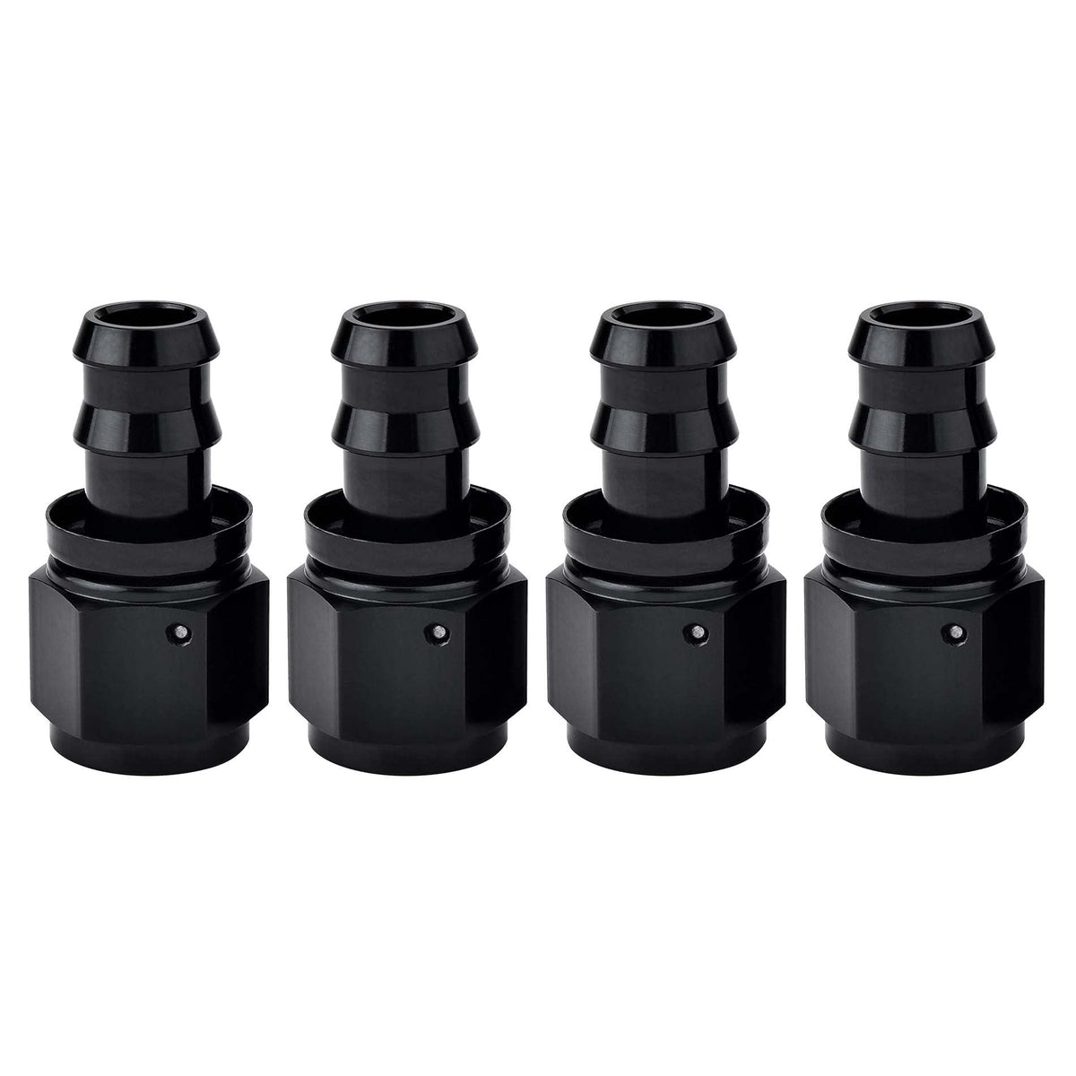EVIL ENERGY 10AN Straight Push Lock Hose Fitting End Black 4PCS