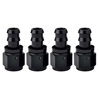 EVIL ENERGY 8AN Straight Push Lock Hose Fitting End Black 4PCS