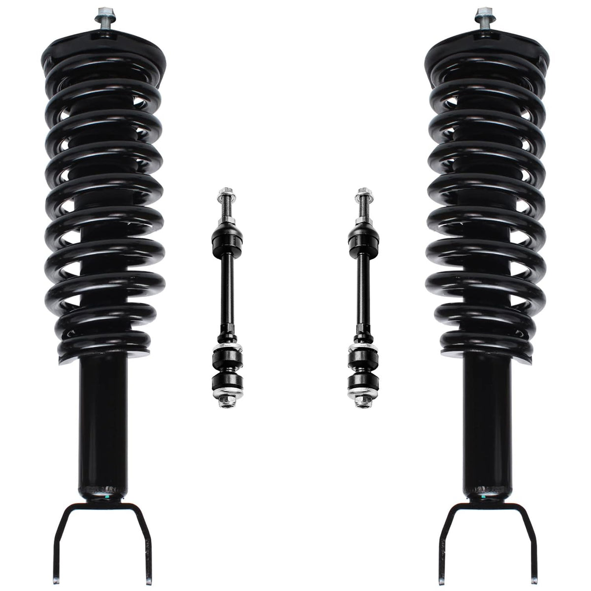 Detroit Axle - 2WD 4pc Front Struts Sway Bars for 05-09 Mitsubishi Raider Dodge Dakota, Struts w/Coil Spring Stabilizer Sway Bar