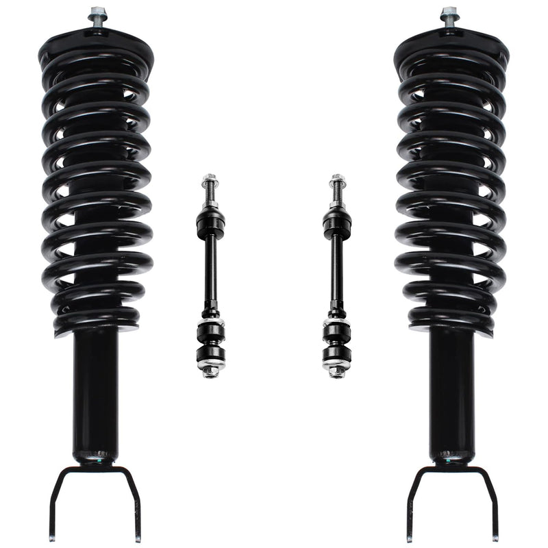 Detroit Axle - 2WD 4pc Front Struts Sway Bars for 05-09 Mitsubishi Raider Dodge Dakota, Struts w/Coil Spring Stabilizer Sway Bar