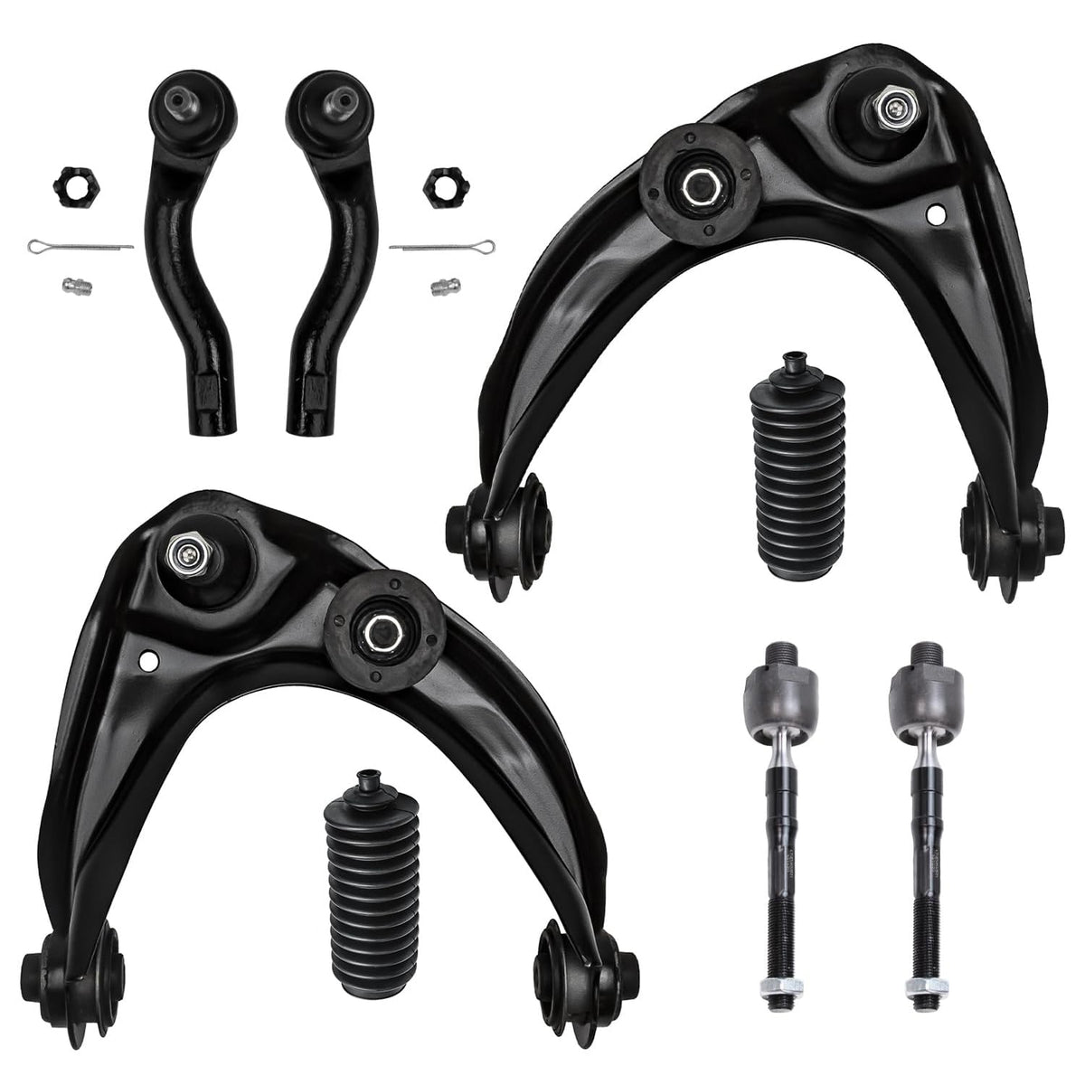 Detroit Axle - 8pc Front End Suspension Kit for Ford Fusion Lincoln MKZ Zephyr Mercury Milan 2 Upper Control Arms w/Ball Joints