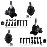Detroit Axle - 4WD Front 4pc Ball Joints for Chevy GMC K1500 Suburban K2500 Tahoe Yukon Cadillac Escalade, 4 Lower & Upper Ball
