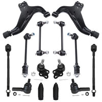 Detroit Axle - Front 14pc Suspension Kit for 1996-2004 Nissan Pathfinder Infiniti QX4, 2 Lower Control Arms 2 Ball Joints 4 Fron