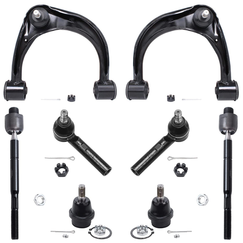 Detroit Axle - 8pc Front End Kit for 2003-2009 Toyota 4Runner FJ Cruiser Lexus GX470, 2 Upper Control Arms w/Ball Joints 4 Tie R