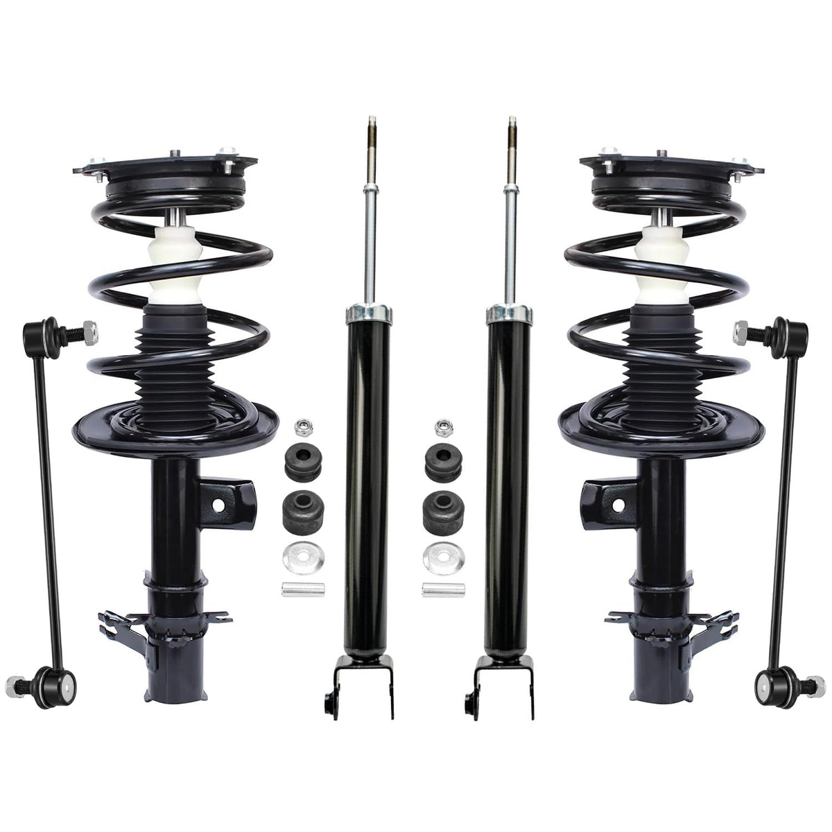 Detroit Axle - 6pc Struts Shocks kit for 2007-2013 Nissan Altima Complete 2 Front Quick Install Ready Struts with Coil Spring As