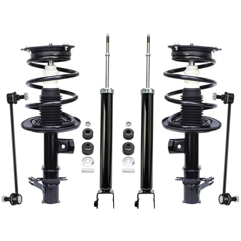Detroit Axle - 6pc Struts Shocks kit for 2007-2013 Nissan Altima Complete 2 Front Quick Install Ready Struts with Coil Spring As