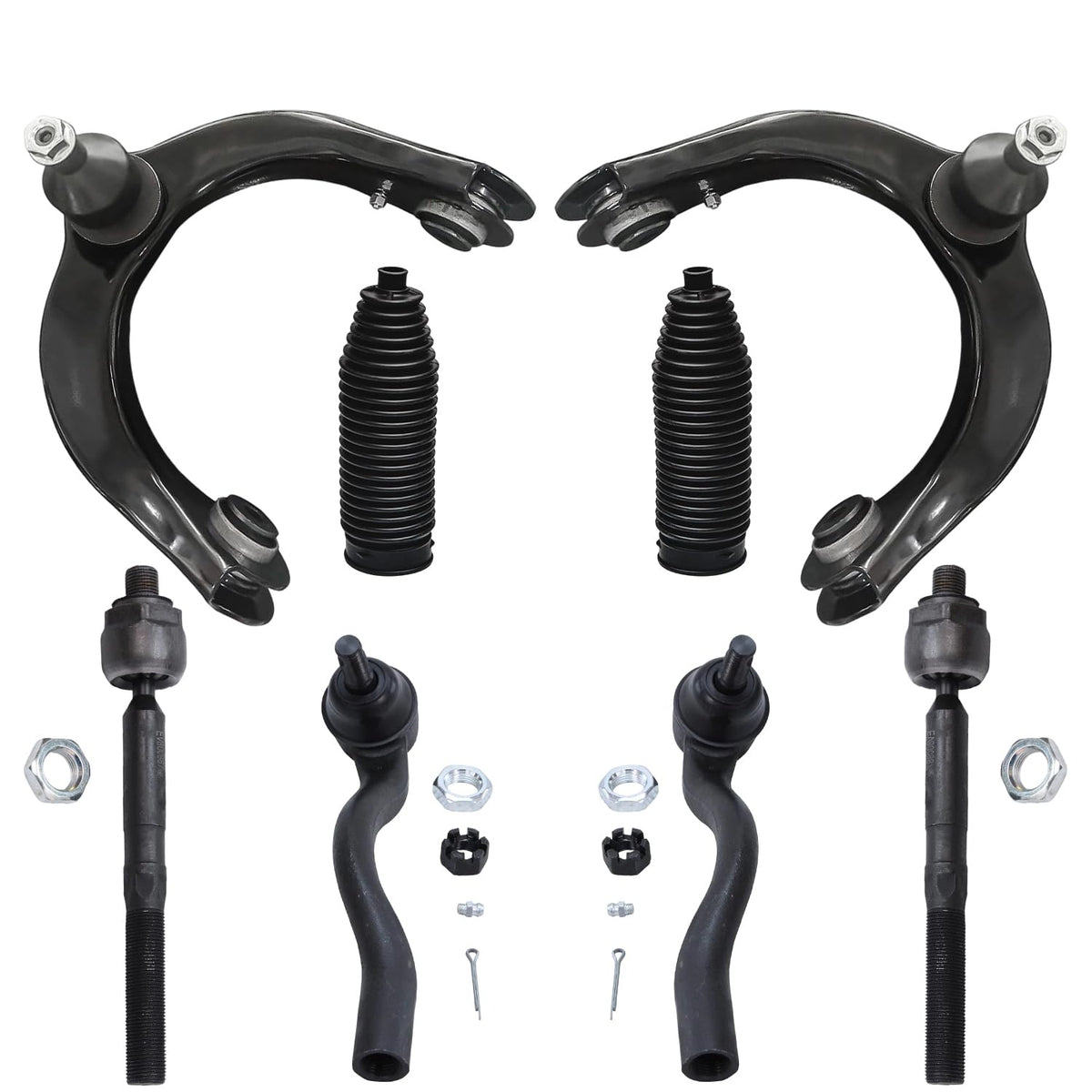 Detroit Axle - 8pc Front End Control Arms Kit for 11-15 Dodge Durango Jeep Grand Cherokee, 2 Upper Control Arms w/Ball Joints 4