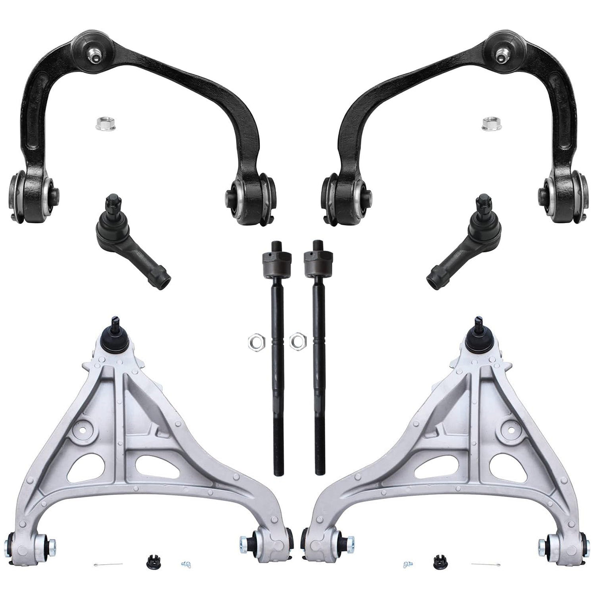 Detroit Axle - 4WD Front End Control Arms Kit for 05-08 Ford F-150 Lincoln Mark LT, 4 Upper & Lower Control Arms 4 Tie Rod Ends