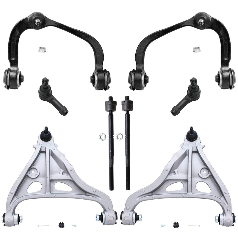 Detroit Axle - 4WD Front End Control Arms Kit for 05-08 Ford F-150 Lincoln Mark LT, 4 Upper & Lower Control Arms 4 Tie Rod Ends