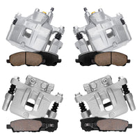 Detroit Axle - Front & Rear Brake Calipers w/Bracket + Brake Pads w/Hardware Kit Replacement for Dodge Avenger Jeep Compass Patr