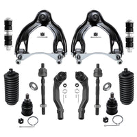 Detroit Axle - Front End 12pc Suspension Kit for Honda Civic Del Sol Acura Integra, 2 Upper Control Arms 2 Lower Ball Joints 4 T