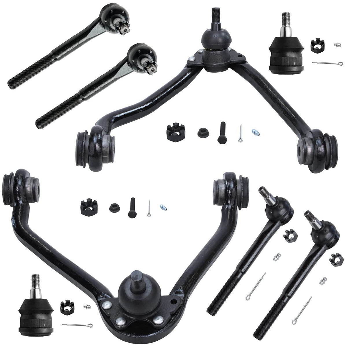 Detroit Axle - 8pc Front End Control Arms Kit for Chevy GMC C1500 C2500 Suburban C3500 Savana Express 2500 3500, 2 Upper Control