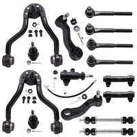 Detroit Axle - 15pc Front End Suspension Kit for 4WD GMC Chevy Tahoe Yukon K1500 K2500 Cadillac Escalade Upper Control Arms Sway