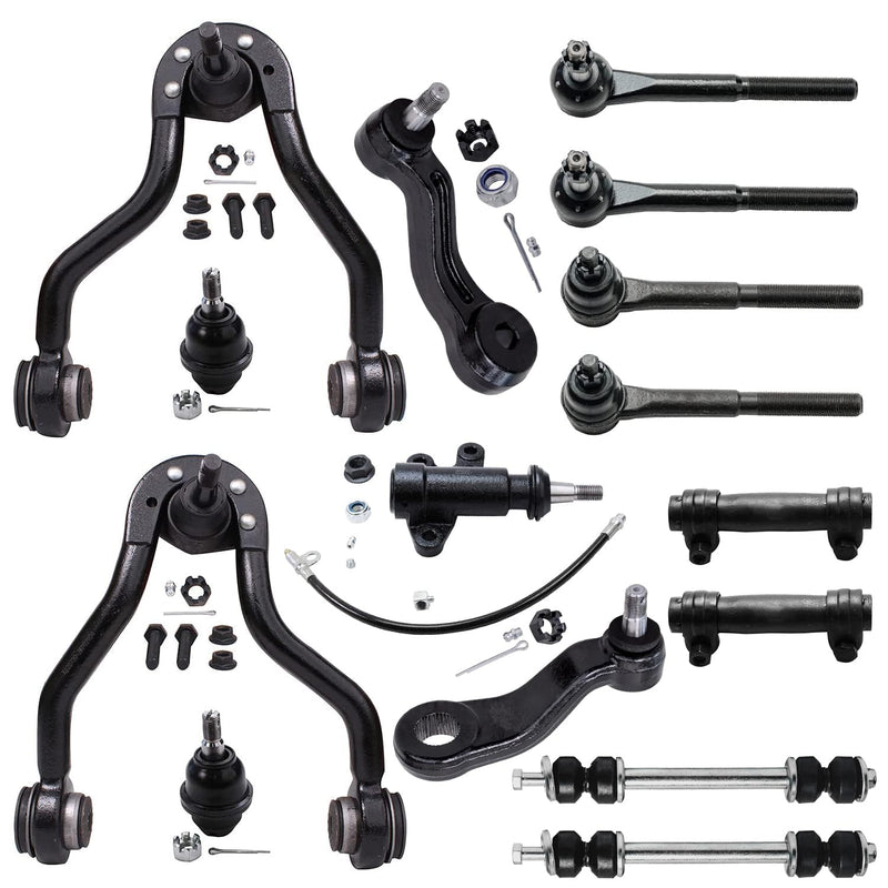 Detroit Axle - 15pc Front End Suspension Kit for 4WD GMC Chevy Tahoe Yukon K1500 K2500 Cadillac Escalade Upper Control Arms Sway