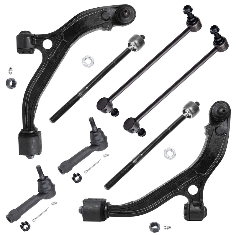 Detroit Axle - Front 8pc Suspension Kit for 2001-2004 Chrysler Town & Country Dodge Grand Caravan, 2001-2003 Voyager, 2 Lower Co