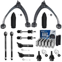 Detroit Axle - Front End Kit for Silverado Sierra 1500 Chevy Tahoe GMC Cadillac Escalade, Upper Control Arms Tie Rods Boots & Be