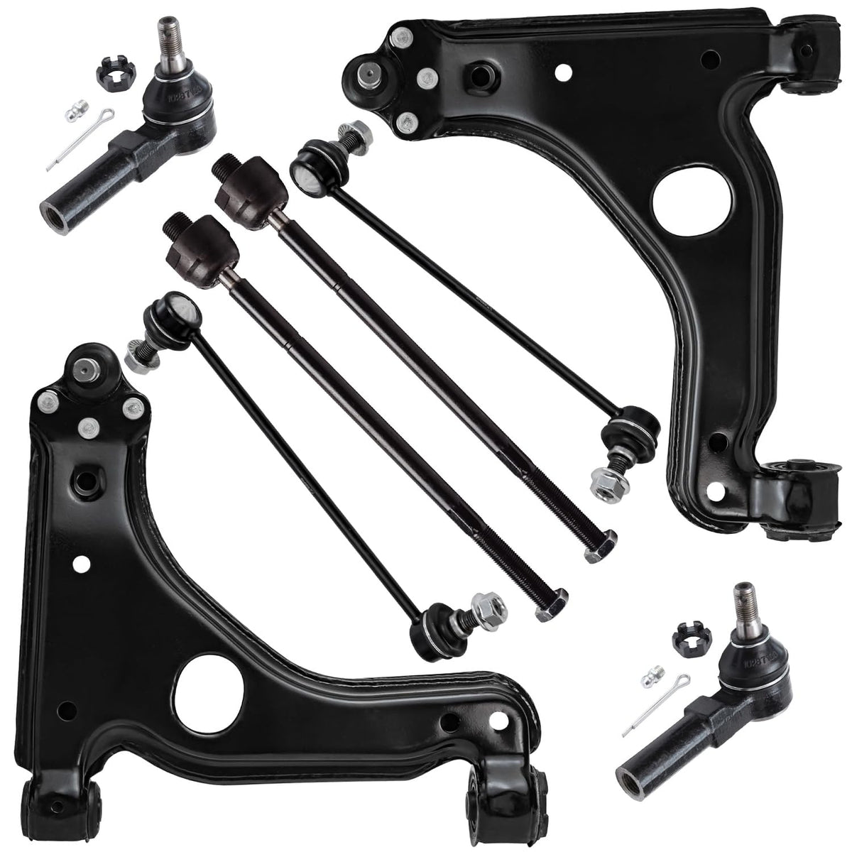 Detroit Axle - 8pc Front End Control Arms Kit for Saturn L100 L200 L300, LS LW Series, 2 Lower Control Arms 4 Tie Rod Ends 2 Swa
