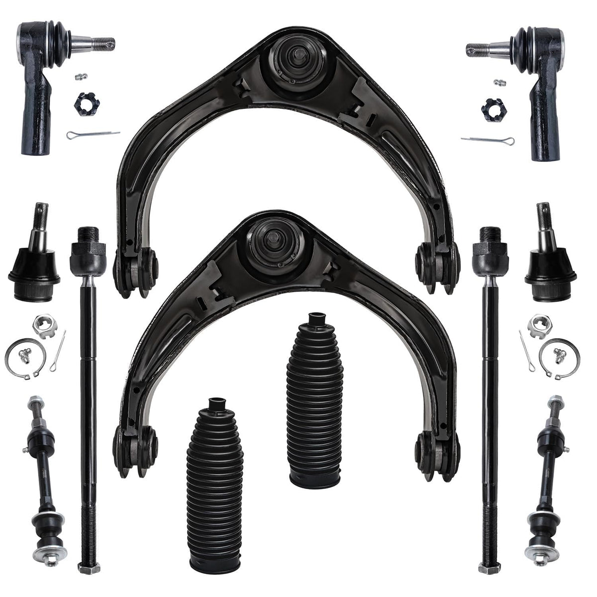 Detroit Axle - 2WD Front End 12pc Suspension Kit for Dodge Ram 1500, 2006 2007 2008, 2 Upper Control Arms 2 Lower Ball Joints 4