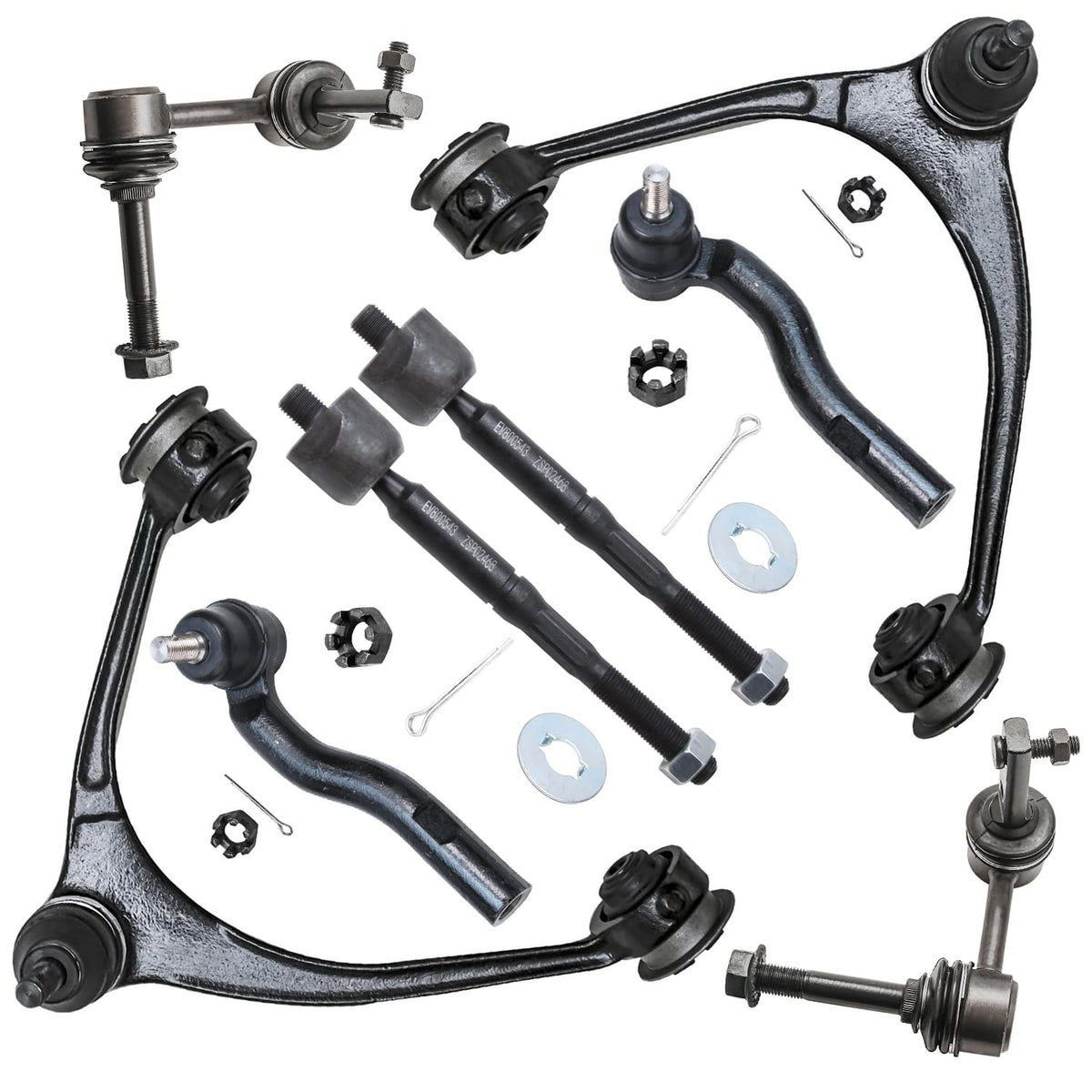 Detroit Axle - 8pc Front End Kit for 02-10 Lexus SC430, 2 Upper Control Arms 4 Tie Rod Ends 2 Sway Bars 2002 2003 2004 2005 2006