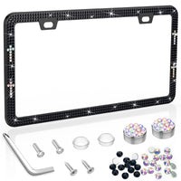 SHARE&CARE Bling License Plate Frame, Crystal License Plate Cover, Car License Plate Holder with Rhinestone Screw Set, Women Gif