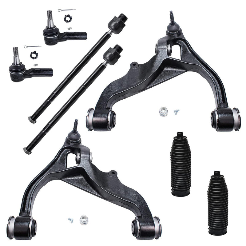 Detroit Axle - 4WD Front End Suspension Kit for 2006-2012 Dodge Ram 1500 [5 Lug] 2 Lower Control Arms w/Ball Joints 4 Inner & Ou