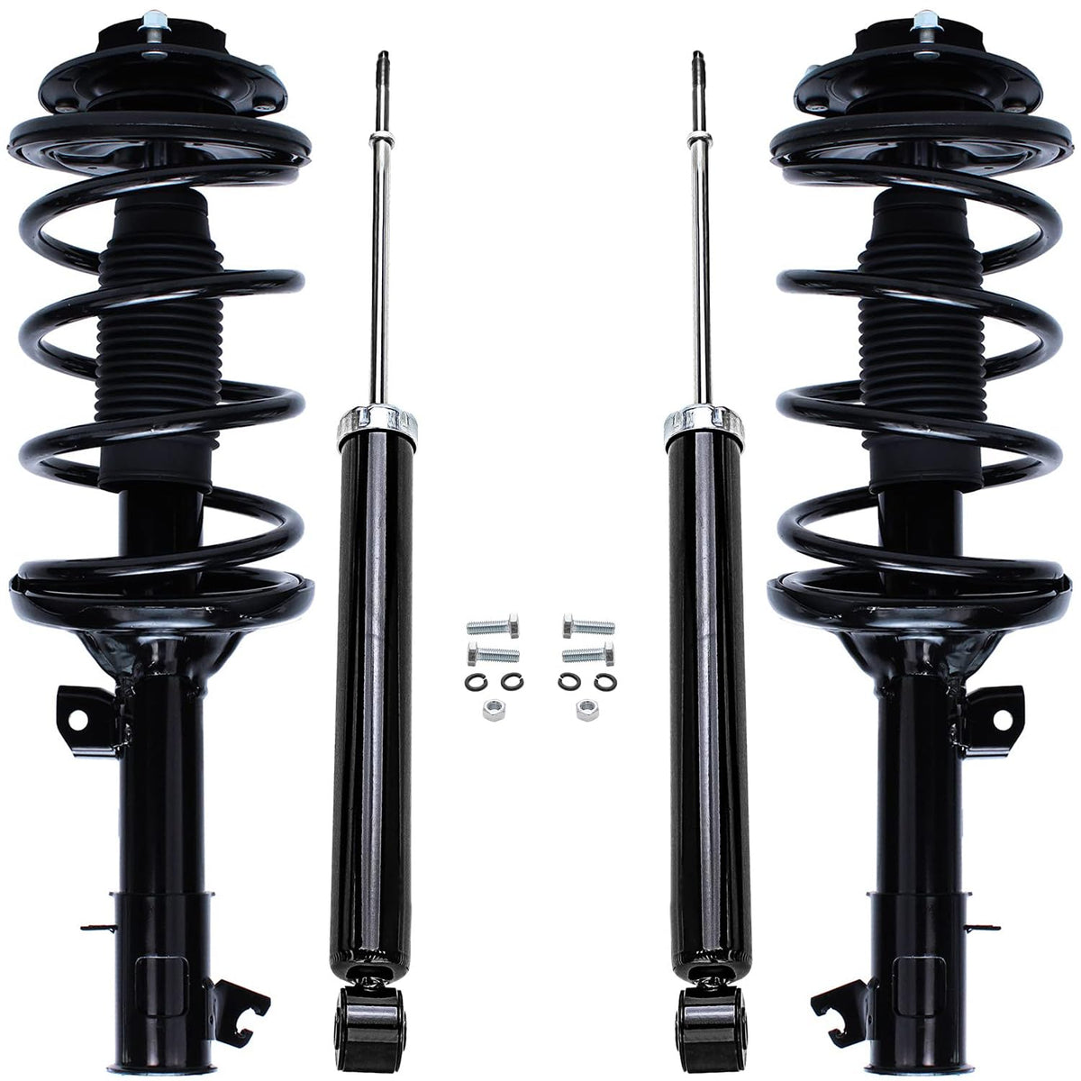 Detroit Axle - 4pc Struts Shocks for 01-06 Hyundai Santa Fe, 2 Front Struts w/Coil Spring 2 Rear Shock Absorbers Assembly 2001 2
