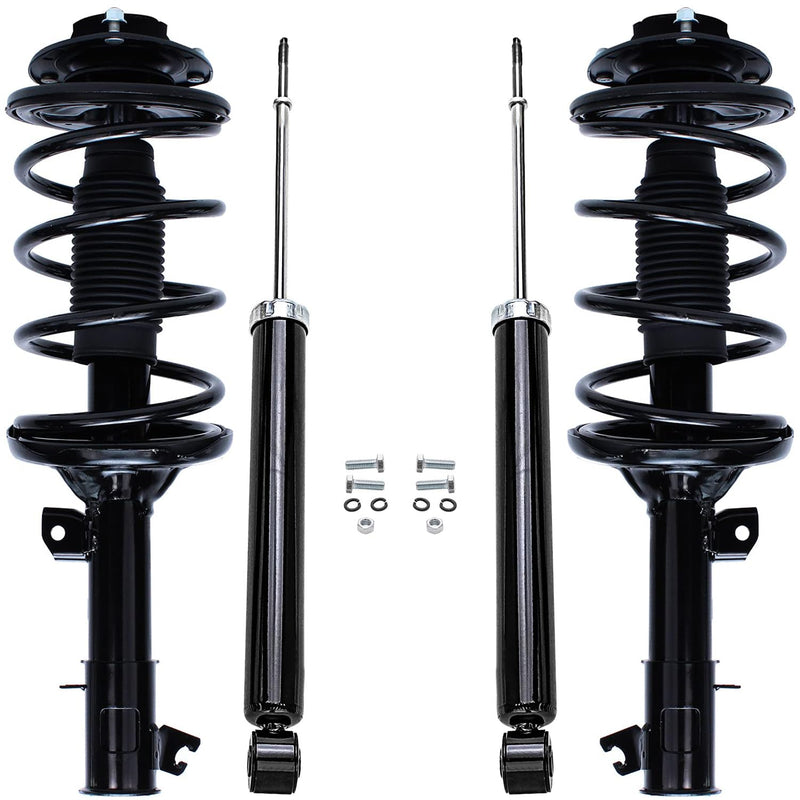 Detroit Axle - 4pc Struts Shocks for 01-06 Hyundai Santa Fe, 2 Front Struts w/Coil Spring 2 Rear Shock Absorbers Assembly 2001 2
