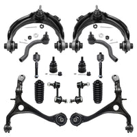 Detroit Axle - Front 14pc Suspension Kit for 2003-2007 Honda Accord 2004 2005 2006, 2 Lower Control Arms 2 Upper Control Arms w/
